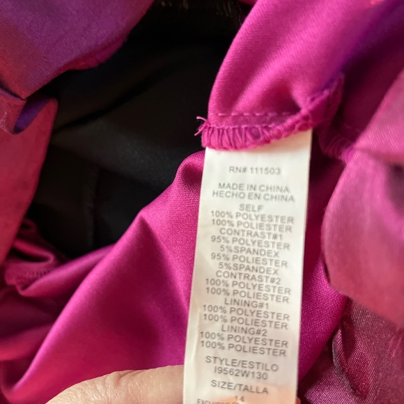 Bubble Dress Stretchy Bodice Black/pink plum sz 14 like new - Picture 7 of 8